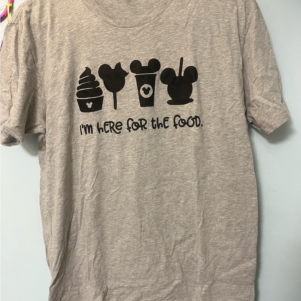 Gray and Black Graphic Disney snacks Short Sleeve Tee